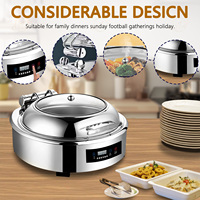 YITIAN Chauffe-Plats Professionnel pour Buffet avec Écran Tactile LED, en Acier Inoxydable Argenté, Ensemble de Plats Chauffants pour Traiteur