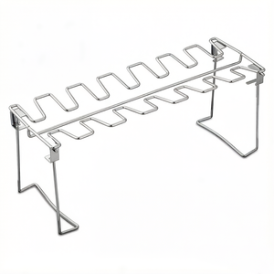 Supporto Reversibile in Acciaio Inossidabile per Arrosto, Griglia per Forno, Inserto Verticale per Arrosto di Tacchino, Pollo, Agnello e Carne - Product Image 6