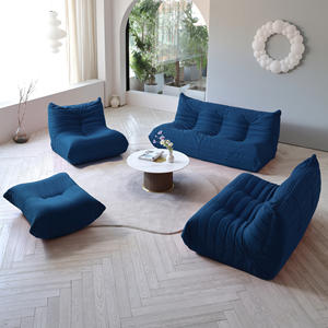 Atunus Ons Op Voorraad Drop Shipping Blauwe Woonkamer Bank 1 2 <span class=keywords><strong>3</strong></span> Ottoman Seater Bank Vacuüm Gecomprimeerde Vloer Luie Stoel Sofa Set - Product Image 1