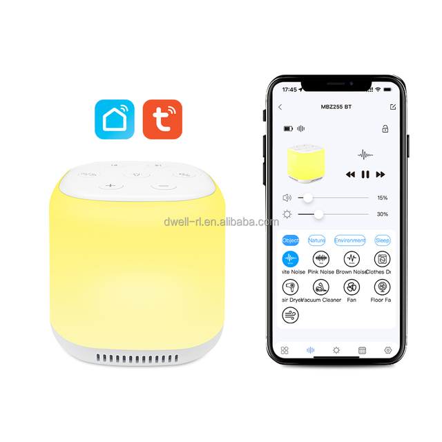 Smart Tuya White Noise Baby Machine 34 Smoothing Sounds 16 Night Light High Quality Speaker Rechargeable Battery App Control
