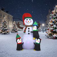 Ensemble gonflable de bonhomme de neige et pingouin de Noël pour décoration de fête en extérieur, modèle gonflable pour ambiance festive