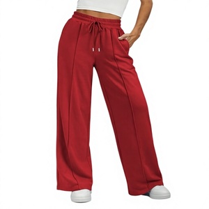 Factory Direct Wholesale OEM Women's Wide Leg Sweatpants High Waisted Baggy Pants Fashion Teen Girl Drawstring Athletic Joggers - Product Image 3