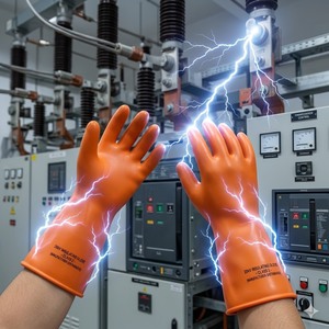 Guanti Dielettrici Professionali di Classe 2 20KV Resistenti allo Strappo per Lavori Elettrici in Edilizia e Miniere - Product Image 1