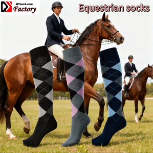 <span class=keywords><strong>Bottes</strong></span> d'équitation Jacquard Logo personnalisé OEM & ODM Chaussettes équestres de haute qualité et longueur de mollet souple bas quantité minimale de commande - Product Image 4