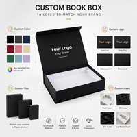 Caja de Libro de Cartón Rígido Ecológica con Cierre Magnético, Impermeable, de Alta Gama, para Regalos, con Logotipo Personalizado