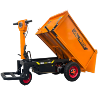 Chariot benne électrique à poussée manuelle et à commande debout SW-4D1.2, déchargement manuel et hydraulique, deux modes d'évacuation, benne de chantier