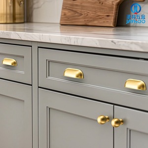 JAYHOO Brass Cabinet <b>Handles</b> French Style Bar Knobs For Drawer Door Wardrobe Furniture Hardware 6823 6824 6825 - Product Image 3
