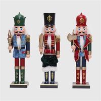 3 pièces de soldats tambourineurs animés musicaux de luxe de 24 pouces avec lumières LED pour les vœux de Noël