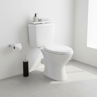 Meuble de salle de bain moderne en céramique Cuvette de toilette carrée à double chasse Cuvette en céramique blanche en deux pièces Robinets dissimulés en or rose Ouverture automatique