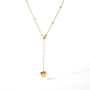 Collar de Moda con Colgante de Corazón de Concha <span class=keywords><strong>Madre</strong></span> en Acero Inoxidable y Oro de 18k <span class=keywords><strong>para</strong></span> Mujer, Ideal <span class=keywords><strong>para</strong></span> Regalo - Product Image 1