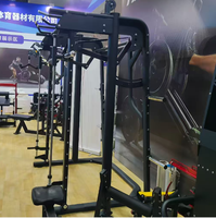 Dinuo Machine Smith Réglable, 45 Poteaux Verticaux, Rails Triples 90/70/50, Roulements Silencieux, Barres à Gravité Zéro, pour Squats et Entraînement à Domicile