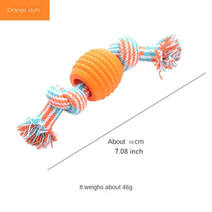 Jouet en corde pour chien en gros, balle à mâcher interactive en TPR et <span class=keywords><strong>coton</strong></span> personnalisée pour l'entraînement et le nettoyage dentaire des animaux de compagnie - Product Image 6