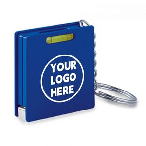 Llavero con Cinta Métrica Personalizada y Nivel de Burbuja, Mini Cinta Métrica Retráctil de 3 pies, Forma Cuadrada, Regalo - Product Image 1