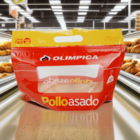 Sac en plastique d'emballage transparent de poulet rôti et de pommes de terre avec logo imprimé en couleur personnalisé