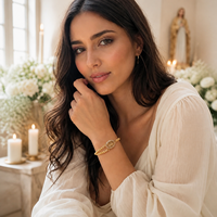 Bracelet perlé Go2boho avec médaille de la Vierge Marie, imitation perle et alliage plaqué or, bijoux cadeau catholique pour femmes