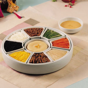 Service de table coréen 2025 Gujeolpan Hanjeongsik, menu complet, vaisselle en céramique coréenne, plat à neuf compartiments - Product Image 2