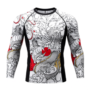 เสื้อรัดกล้ามเนื้อแขนยาว MMA ผ้าสแปนเด็กซ์/โพลีเอสเตอร์ 220 กรัม ระบายอากาศได้ดี เป็นมิตรกับสิ่งแวดล้อม แห้งเร็ว พิมพ์ลายดิจิตอลตามสั่ง พร้อมโลโก้ด้านหน้า - Product Image 1