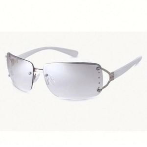 Gafas de Sol de Lujo Vintage al por Mayor, de una Sola Pieza, con Lentes Grandes, Montura sin Aro con Cristales de Diamante para Mujer - Product Image 5