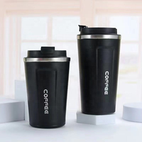 Mug à café de bureau isotherme en acier inoxydable carré classique personnalisé, gobelet de voyage fin avec gravure au laser