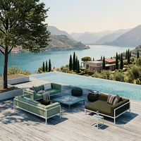 Ensemble de canapés de jardin modulaires, cadre extérieur en aluminium avec coussins imperméables pour hôtel commercial