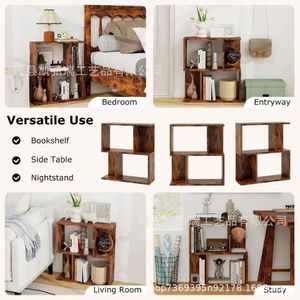 Home wooden multi-layer <b>shelf</b>, <b>desktop</b> book rack, solid wood home office decoration living room display rack - Product Image 4