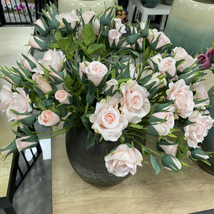 Bouquet de roses artificielles Queyiyi Flowers, 15 têtes, 30cm-100cm, fait main, décoratif pour mariage, intérieur, salon - Product Image 3