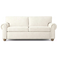 Ensemble de canapés sectionnels élégants pour salon, mobilier d'intérieur, accoudoirs roulés, pieds en bois massif, canapé en tissu en forme de L pour hôtel cinq étoiles