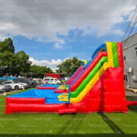 Nouveau toboggan aquatique et à sec 2 en 1 Leap, qualité commerciale, PVC, double piste, gonflable pour tous les âges