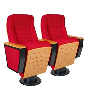 Silla de Auditorio Jiarunde C-823, Tapizada en Tela Roja, Ventilada, con Base Fija, Asiento para Teatro - Product Image 1