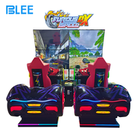 Simulateur de course à pièces BLEE, quatre écrans de 55 pouces, jeu de course d'arcade pour deux joueurs, machines de jeu pour parc d'attractions