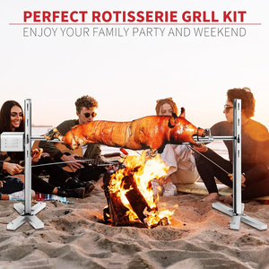 เครื่องย่างบาร์บีคิวไฟฟ้าขนาด 45.2 นิ้ว สำหรับย่างหมูแบบหมุน พร้อมระบบหมุนย่าง 220v ปรับความสูงได้ เหมาะสำหรับใช้งานกลางแจ้ง - Product Image 3