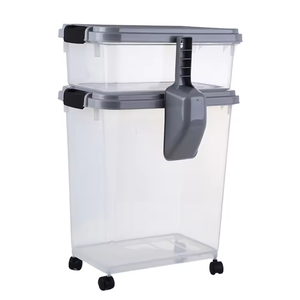 Recipiente para viagem de alimentos para animais de estimação, armazenamento hermético de alimentos para cães 33qt + 12qt com colher - Product Image 1