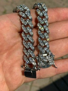 Bracelet cubain en moissanite très demandé, bijoux haut de gamme avec fermoir sécurisé et brillance durable, offre en gros - Product Image 4