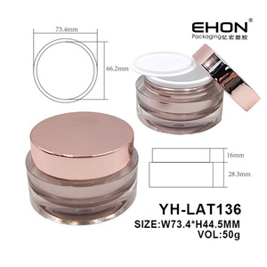 Pot vide en plastique ABS/AS pour crème visage 50g avec bouchon à vis, idéal pour cosmétiques et soins de la peau, impression sérigraphique dorée – Vente chaude - Product Image 2