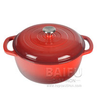 Four hollandais en fonte avec poignées pour la cuisson du pain, four hollandais en fonte émaillée 6 pintes