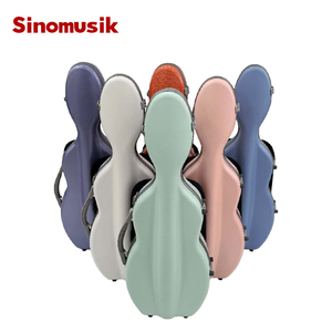 Estuche Rígido para Violonchelo de Fibra de Vidrio de Color de la Marca Sinomusik con Diseño de Arco <span class=keywords><strong>y</strong></span> Bonito Terciopelo, Tamaño 4/4-1/2, Hecho en China, Logotipo Personalizado - Product Image 2