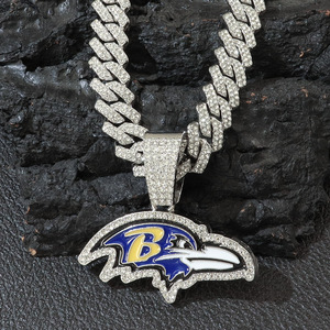 Groothandel Nieuwe Mode Hiphop Hanger Charmes Sport Baltimore <span class=keywords><strong>Ravens</strong></span> Strass Bengelen Charmes Voor Ketting - Product Image 2