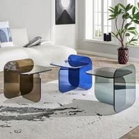 Table basse carrée moderne en acrylique pour salon, chambre, hôtel, maison – Taille personnalisable, montage facile