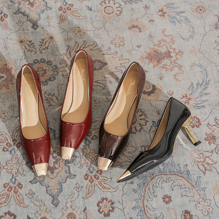 Y professional stilettos fashion metal toe women's shoes patent leather  single ladies heels shoes for women| Alibaba.com