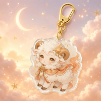 Porte-clés en acrylique personnalisé directement de l'usine, motif mouton du zodiaque, cadeau promotionnel, vente en gros OEM
