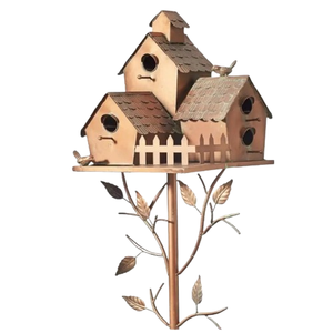 บ้านนกทองแดงบ้านนกหลากหลายชนิดบ้านนกทำจากโลหะอุปกรณ์ตกแต่งสวนบ้านสัตว์เลี้ยง - Product Image 6