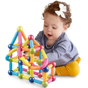 2024 רעיונות עסקיים חדשים של צעצועים מגנטיים diy toys 10-12 חודשים ילדים מקלות מגנטיים וכדורים מגנטיים