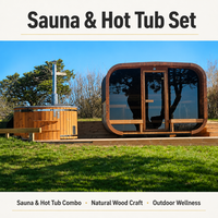 Sauna Exterior para Todo Clima con Estructura Impermeable y Panel de Control Inteligente, Sauna Cuadrada Tipo Cubo