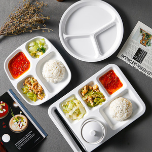 Plato <span class=keywords><strong>de</strong></span> Comida Rápida <span class=keywords><strong>de</strong></span> Imitación <span class=keywords><strong>de</strong></span> Porcelana, Plato <span class=keywords><strong>de</strong></span> Plástico Blanco <span class=keywords><strong>de</strong></span> Cuatro Compartimentos, Plato <span class=keywords><strong>de</strong></span> Arroz <span class=keywords><strong>de</strong></span> Milamina, Vajilla para Comedor Escolar, Venta al por Mayor - Product Image 4