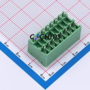 DB2EVHB-3.5-2*8P-GN Plug-in Terminal Block Through hole,P=3.5mm Connector Board-to-Board / Socket - Closed 2x8P 3.5mm Green - Product Image 2