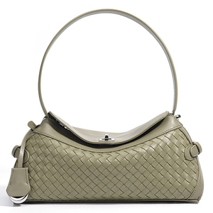 Bolso de Hombro de Cuero Genuino Tejido, Estilo Vintage, Cómodo y Portátil para Mujer, Diseño de Moda - Product Image 1