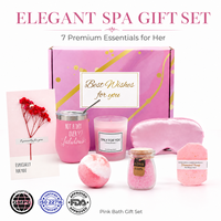 Coffret Cadeau Spa de Luxe pour Femme avec Bougie en Verre, Masque pour les Yeux, Bombe de Bain, Savon, Sels de Bain et Carte de Vœux – Articles Cadeaux