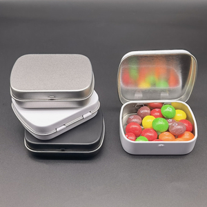In Stock 58x45x15mm Mini Rectangular/Square <strong>White</strong>/<strong>Black</strong> Brow Soap/<strong>Mint</strong>/Candy/Chewing Gum Packaging Metal Hinged Tin Box/Case/Can - Product Image 2