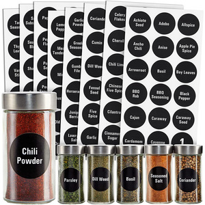 Custom Eco-Friendly Black Paper UV Glossy Waterproof Writable Stickers Spice Jar <b>Labels</b> Seasoning Jar <b>Labels</b> Promotion Digital - Product Image 2