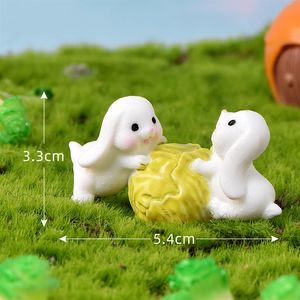 Mikro-Landschaft Ornamente, Niedliche Tiere, Cartoon Kaninchen, Kohl, Tragen von Booten, Karotten,, Garten pflanzen, <span class=keywords><strong>Re</strong></span> - Product Image 6